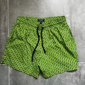 Vilebrequin Men's Swim Shorts - Green and Yellow